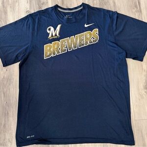 Nike Navy and Gold Dri-FIT Performance Tee